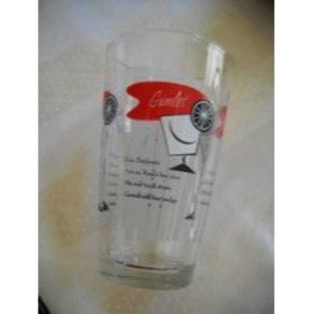 Vintage Mixed Drink Glass Recipe Guide For Negroni Martini Ginlet Cosmopolita
